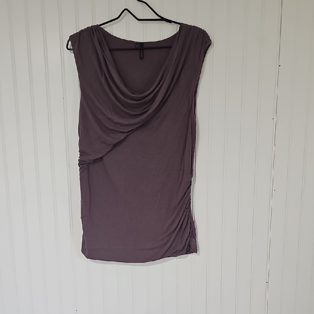 Draped Sleeveless Top in Purple